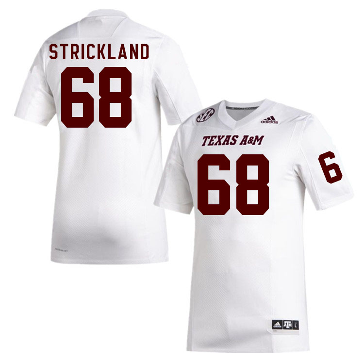 Men #68 Remington Strickland Texas A&M Aggies College Football Jerseys Stitched Sale-White